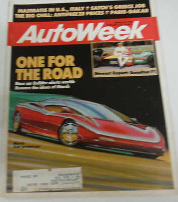 Autoweek Magazine One For The Road March Scar Prototype January 1989 080714R