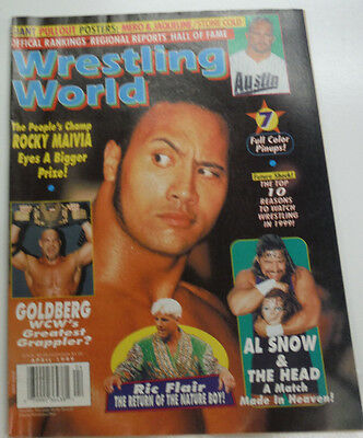 Wrestling World Magazine Dwayne The Rock Johnson Goldberg April 1999 082814R