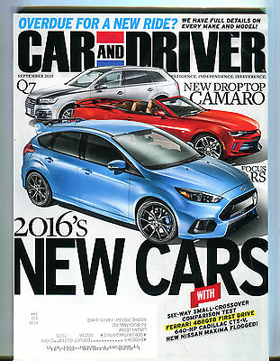Car And Driver Magazine September 2015 2016's New Cars EX 042216jhe