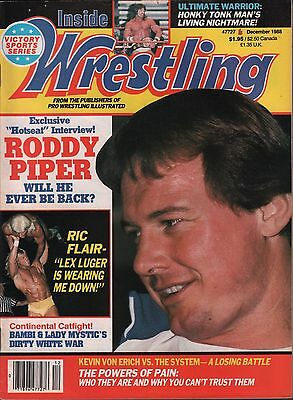 Inside Wrestling December 1988 Roddy Piper, Ric Flair, Bambi VG 012116DBE