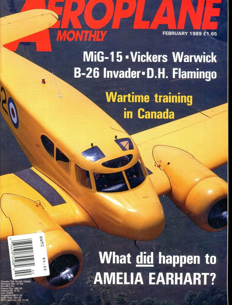 Aeroplane Monthly Magazine February 1989 Amelia Earhart EX No ML 113016jhe