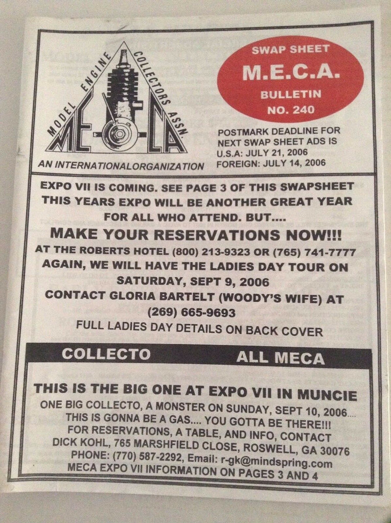 MECA Bulletin Magazine Expo VII In Muncie No.240 July 21, 2006 041817nonrh