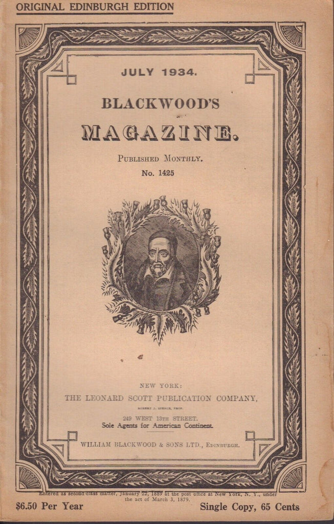 Blackwood's Magazine July 1934 Edinburgh Edition 091817nonjhe