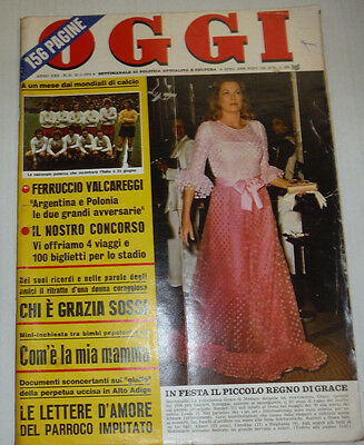 Oggi Vintage Italian Magazine Princess Grace Liza Minnelli May 1974 021715R