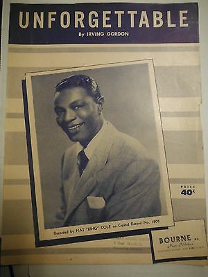 1951 Irving Gordon Unforgettable Bourne Music Publishers 1216SM