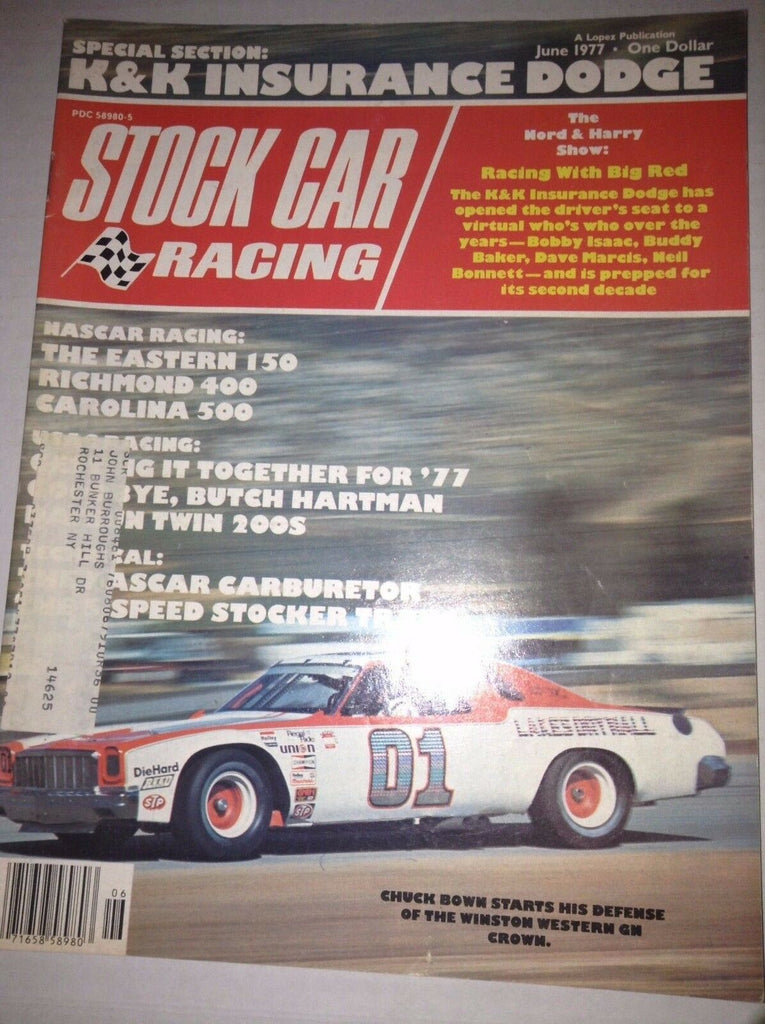 Stock Car Racing Magazine Chuck Bown Eastern 150 June 1977 040617NONRH