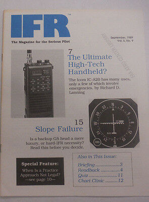 IFR Pilot Magazine Slope Failure & Handhelds September 1989 FAL 061815R
