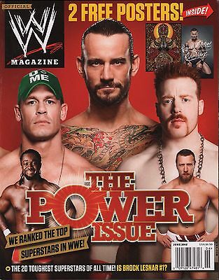 WWE Magazine CM Punk, Shamus, John Cena w/Poster EX 121015DBE
