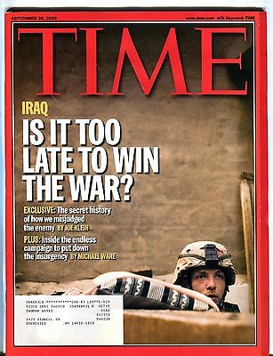 Time Magazine September 26 2005 Iraq War EX 090116jhe