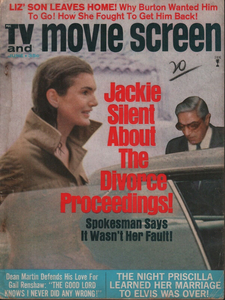 TV & Movie Screen June 1970 Jackie Kennedy Onassis Dean Martin 062019AME