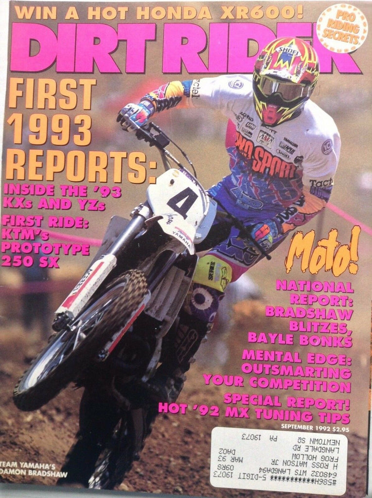 Dirt Rider Magazine KXs And YZ Reports September 1992 091917nonrh