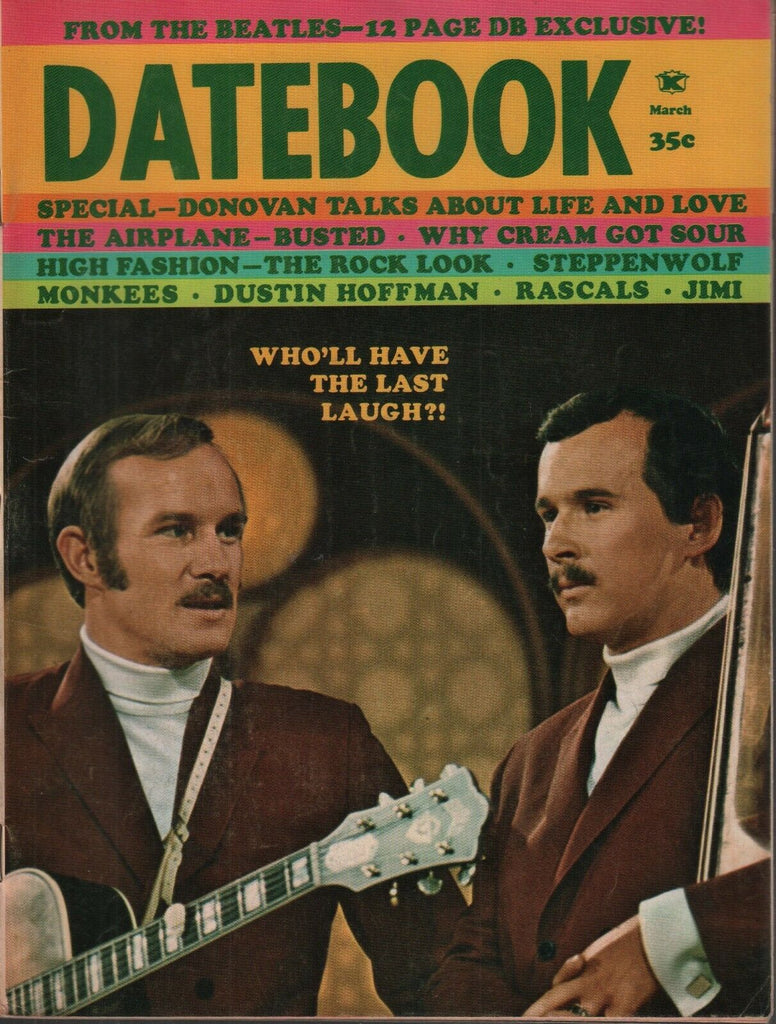 Datebook March Vol 7 #2 1969 The Beatles Dustin Hoffman The Monkees 093019AME3