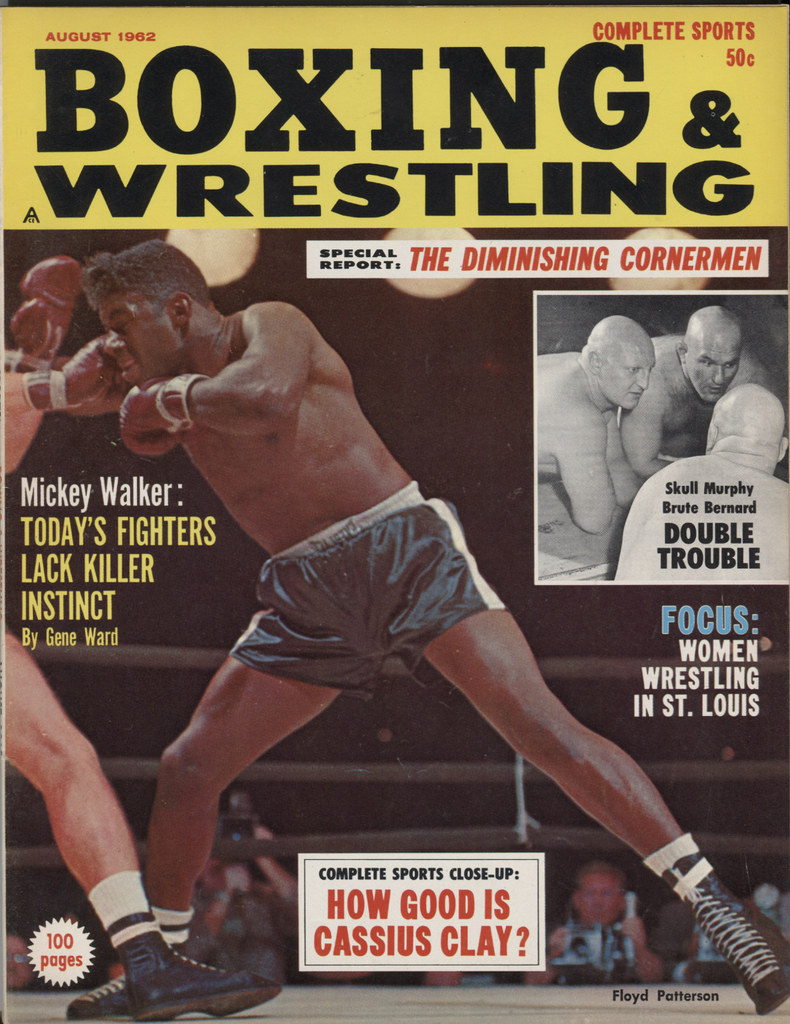 Boxing & Wrestling August 1962 Floyd Patterson Mickey Walker 072120DBE