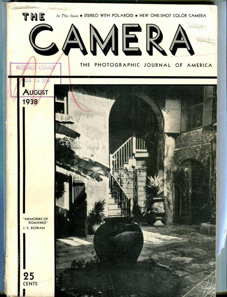 The Camera Magazine August 1938 J.S. Rowan ACC 042517nonjhe