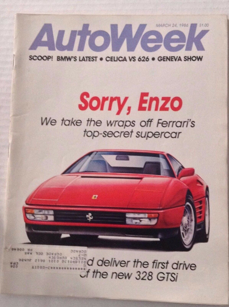 Autoweek Magazine Ferrari's Top Secret 328 GTSi March 24, 1986 011617rh