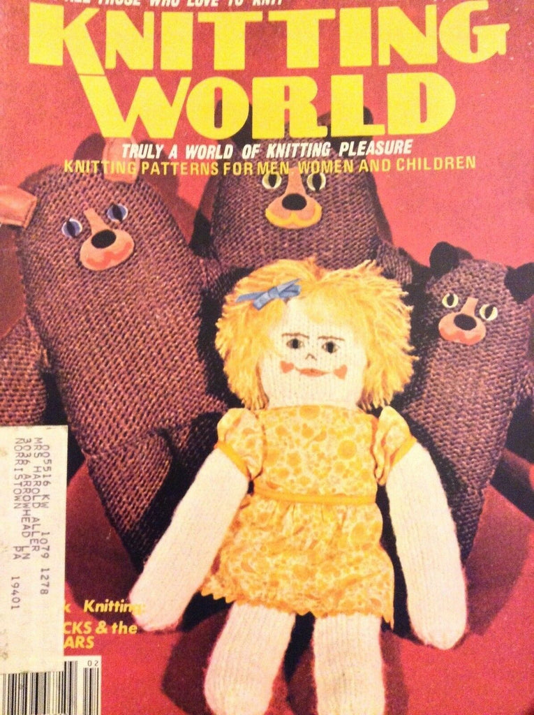 Knitting World Magazine Knits For Women Men & Children February 1979 052018nonrh