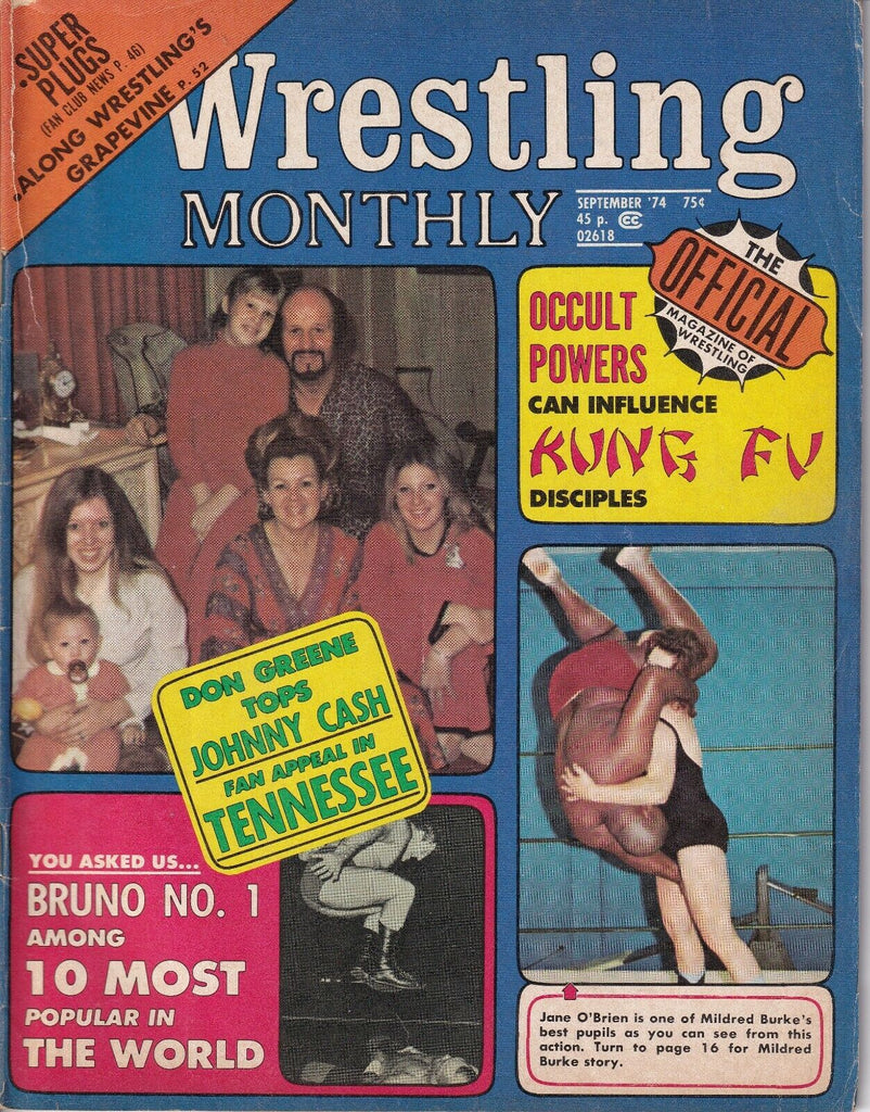 Wrestling Monthly Don Greene Johnny Cash Sammartino September 1974 031919nonr