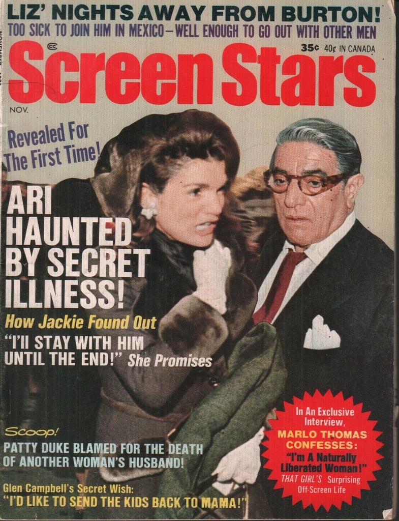 Screen Stars November 1970 Jackie Kennedy Onassis Marlo Thomas 070119AME
