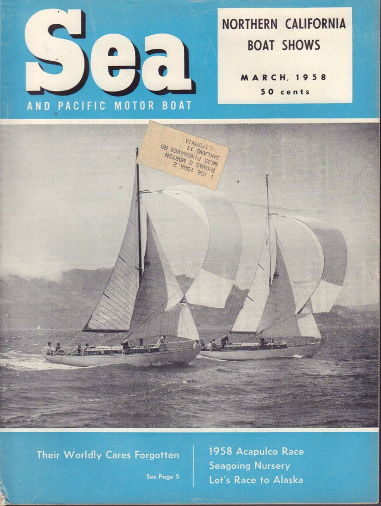 Sea and Pacific Motor Boat March 1958 Northern California w/ML 032217nonDBE2