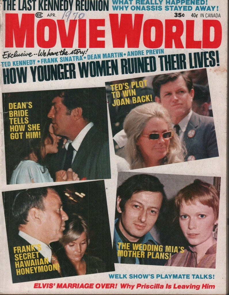 Movie World April 1970 Ted Joan Kennedy Frank Sinatra Jackie Onassis 062019AME2