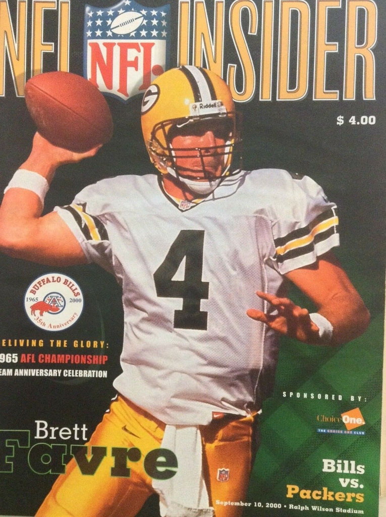 NFL Insider Magazine Brett Favre Bills Vs Packers September 2000 042118nonrh