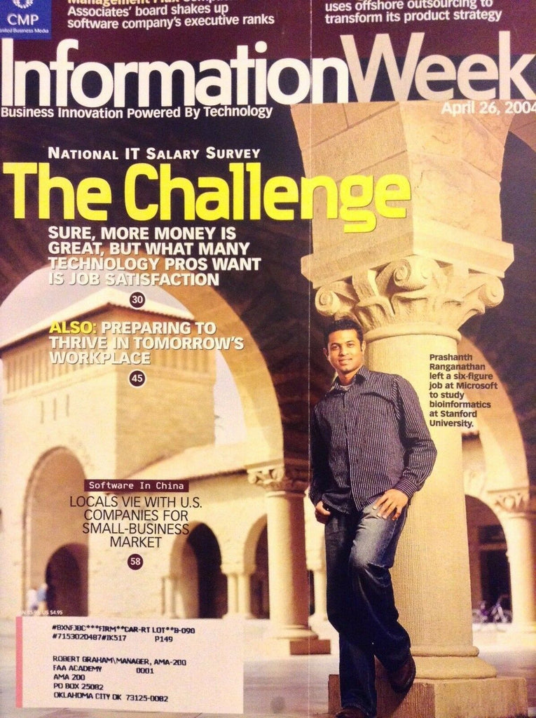 Information Week Magazine Prashanth Ranganathan April 26, 2004 051018nonrh