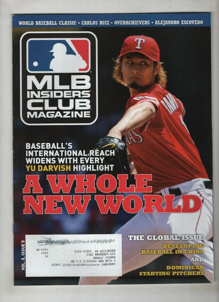 MLB Insider's Club Magazine Yu Darvish Carlos Ruiz Vol.5 No.5 2012 021721nonr