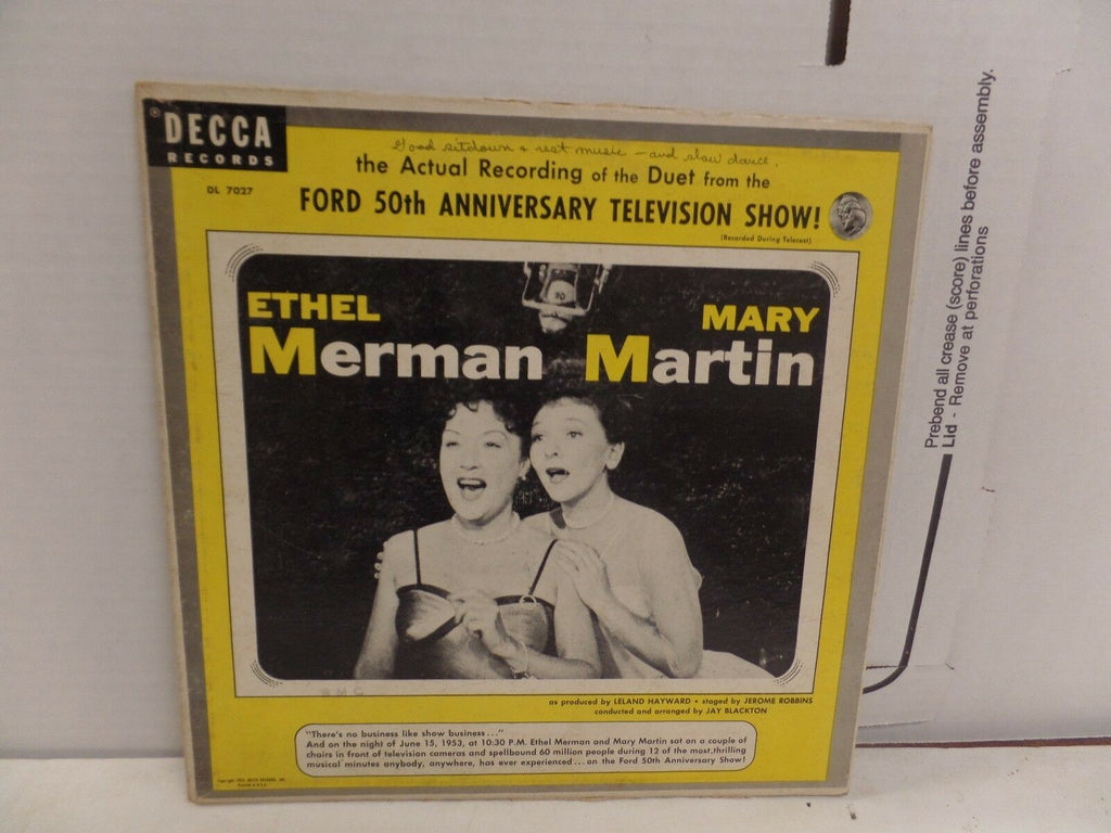 Ethel Merman Mary Martin Duet From Ford 50th Ann.Microgroove 10"33rpm 092016DBL