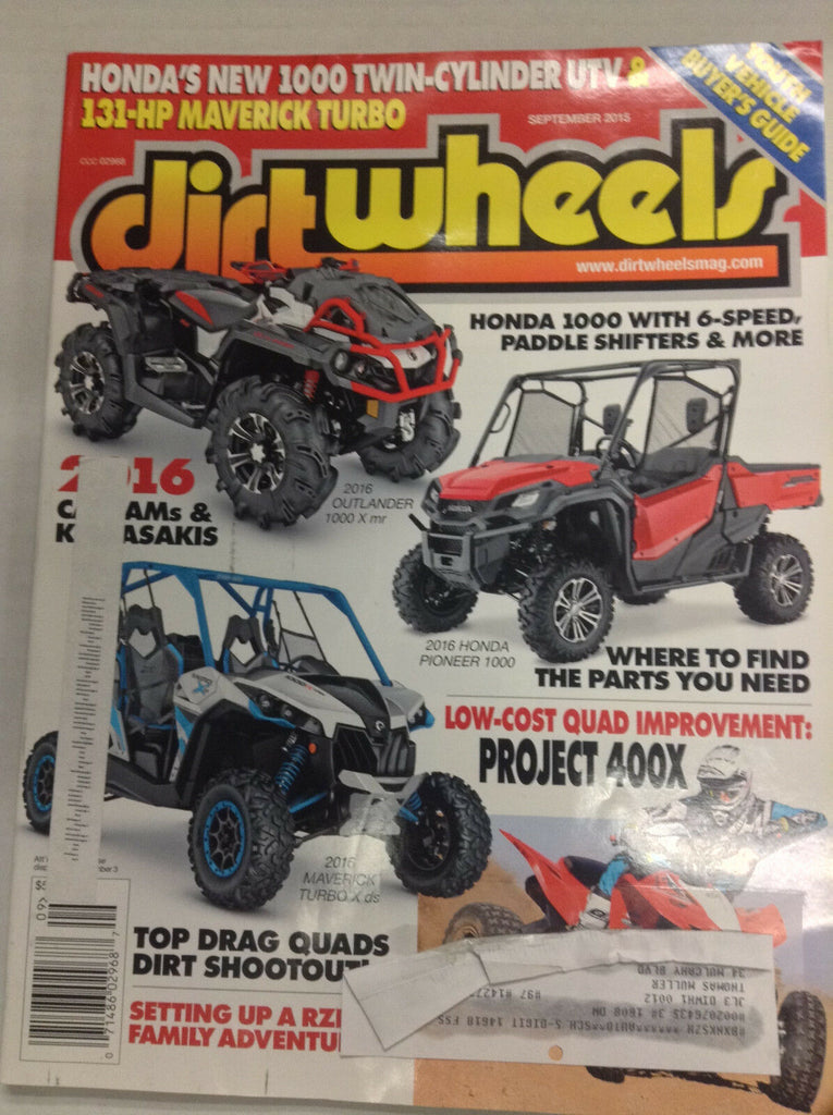 Dirt Wheels Magazine Honda 1000 6 Speed Kawasakis September 2015 032717nonR