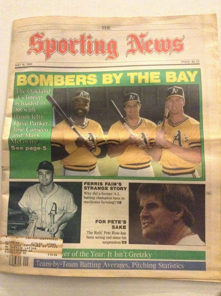Sporting News Mag Dave Parker Jose Canseco Pete Rose May 16, 1988 092319nonrh