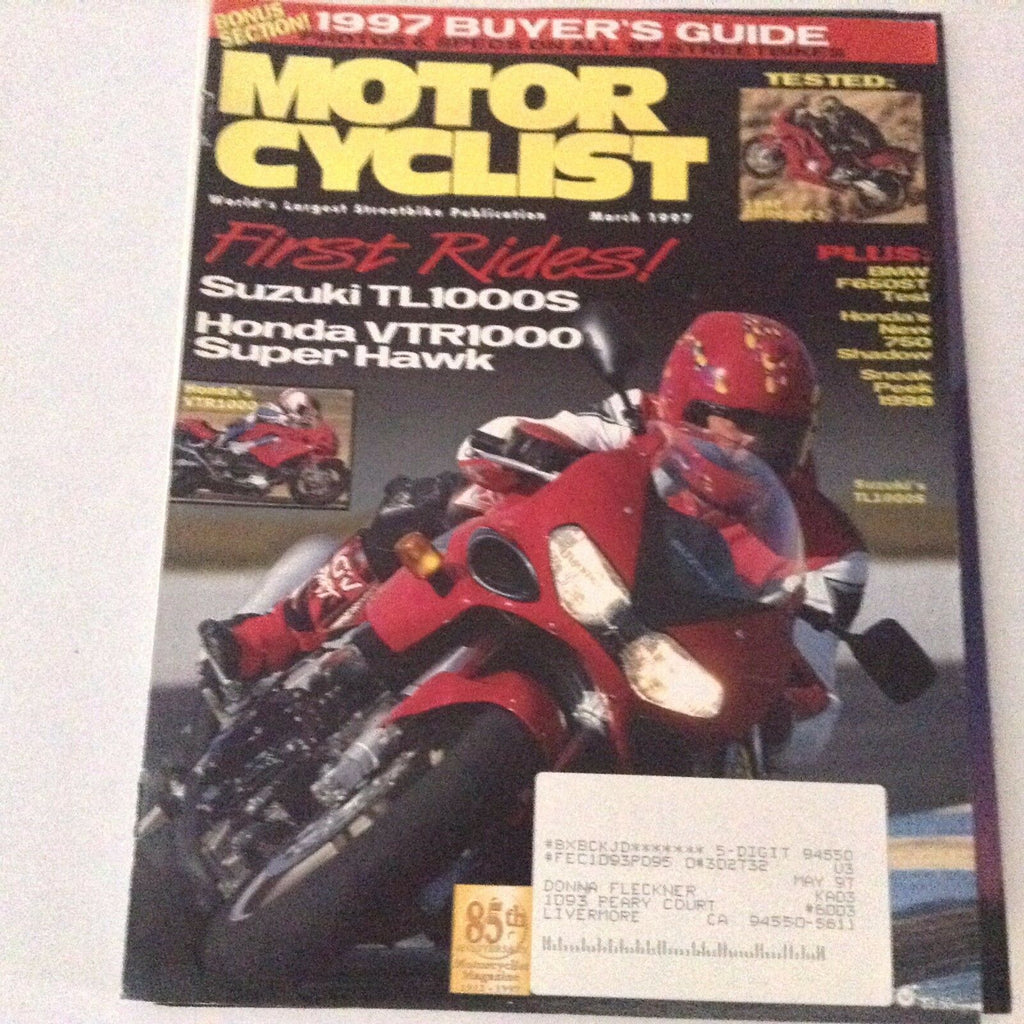 Motor Cyclist Magazine Suzuki TL1000S Honda VTR1000 March 1997 062217nonrh2
