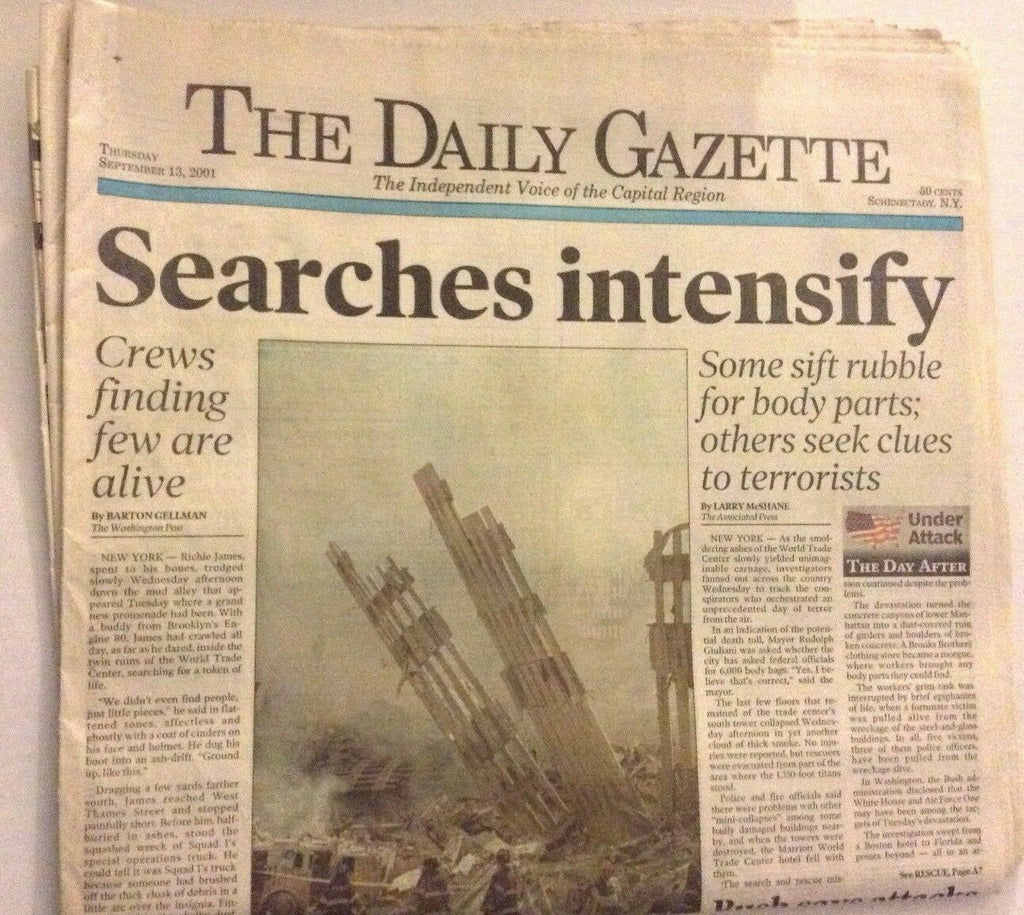 The Daily Gazette Magazine 9/11 Search Continues September 13, 2001 041819nonrh