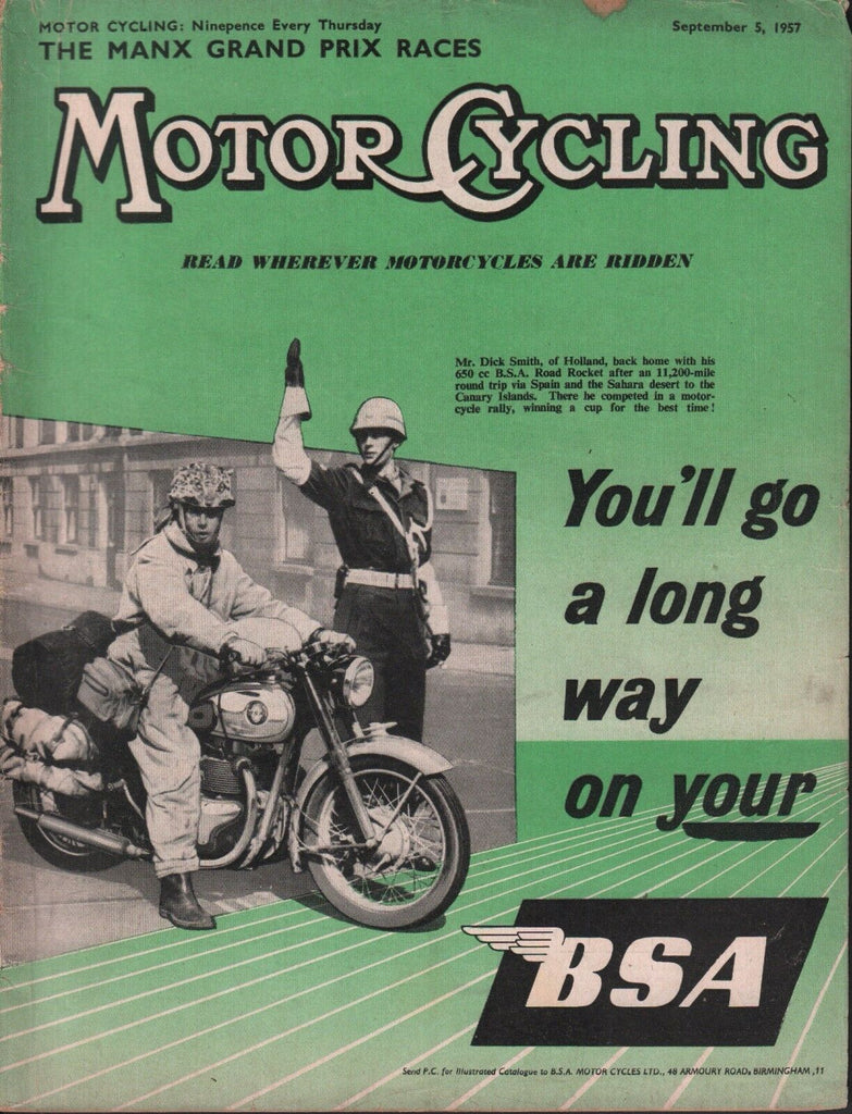 Motor Cycling September 1957 650 cc BSA, Manx Grand Prix 071717DBE