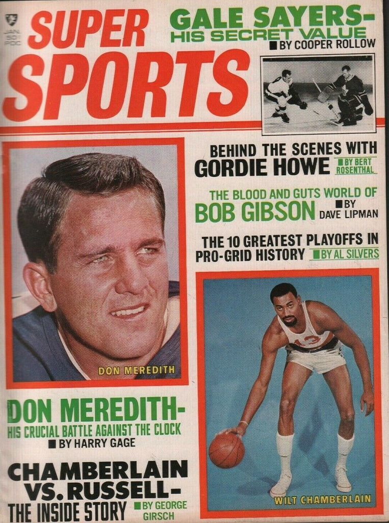 Super Sports January 1969 Don Meredith Gordie Howe Wilt Chamberlain 050719DBE2