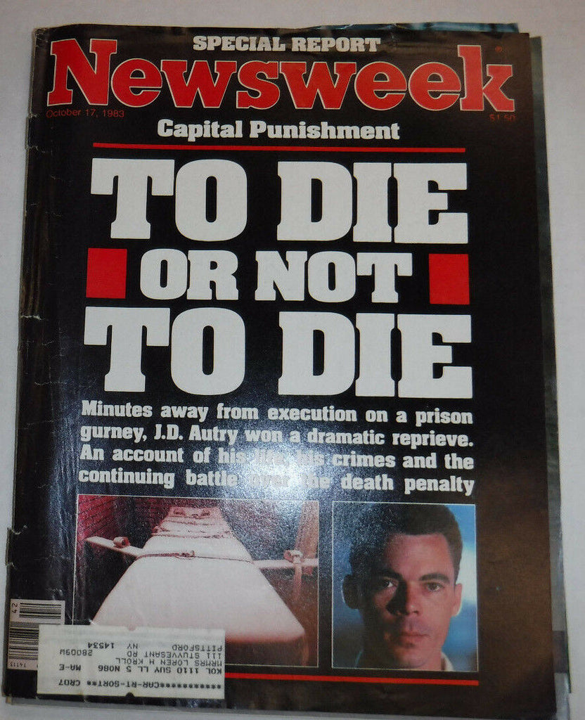 Newsweek Magazine J.D. Autry Death Penalty October 17, 1983 100716R