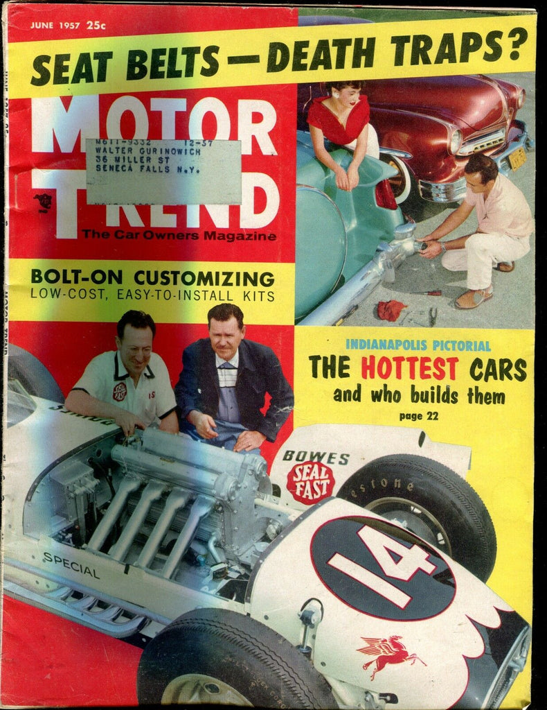 Motor Trend Magazine June 1957 Bolt-On Customizing VG w/ML 011617jhe