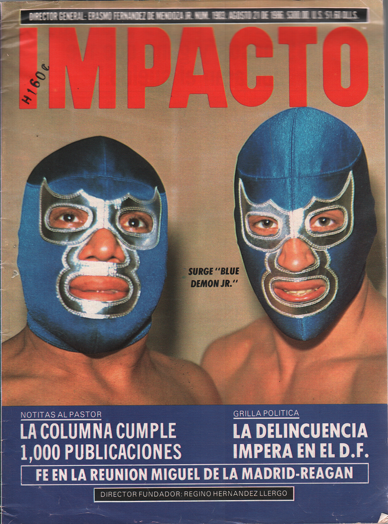 Imapcto August 21 1986 Mexican Lucha Magazine Blue Demon Jr 040720DBE