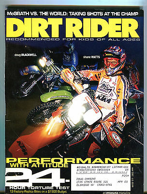 Dirt Rider Magazine May 2001 Doug Blackwell Shane Watts EX 032816jhe