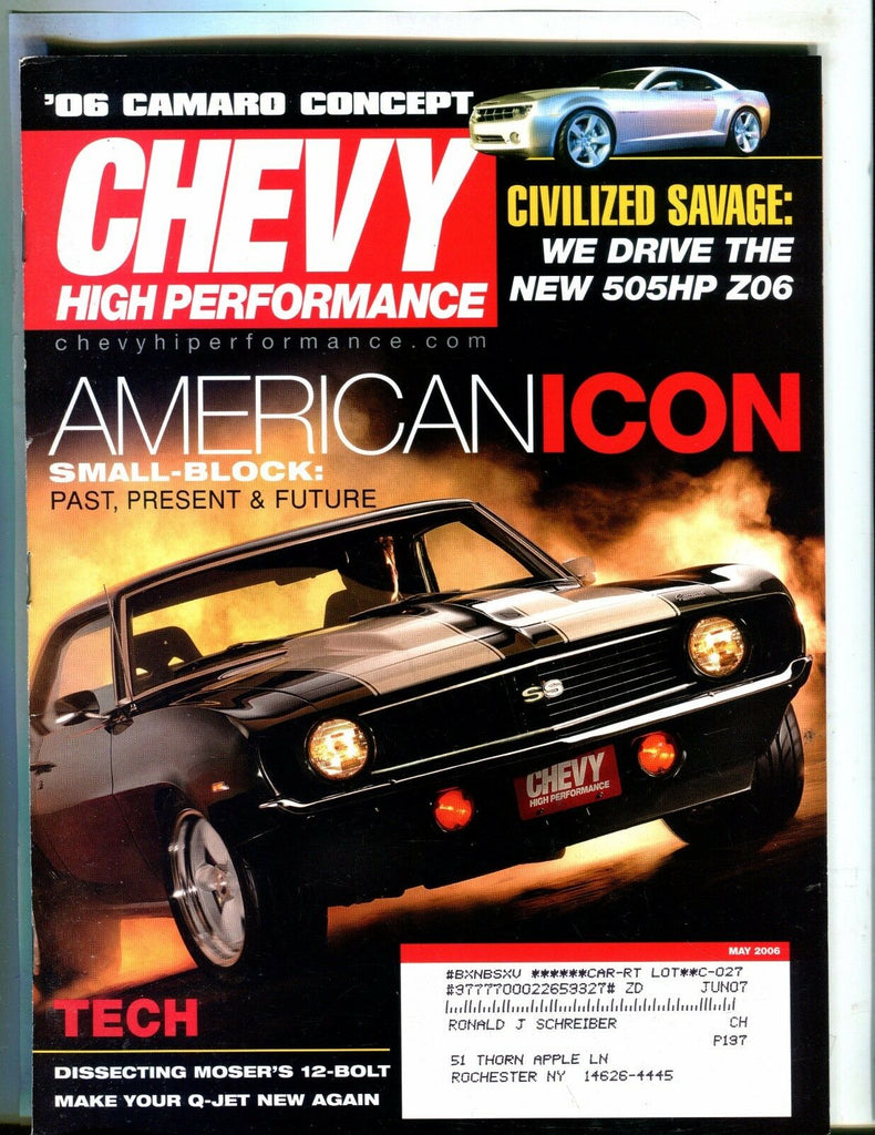 Chevy High Performance Magazine May 2006 Camaro EX w/ML 050517nonjhe