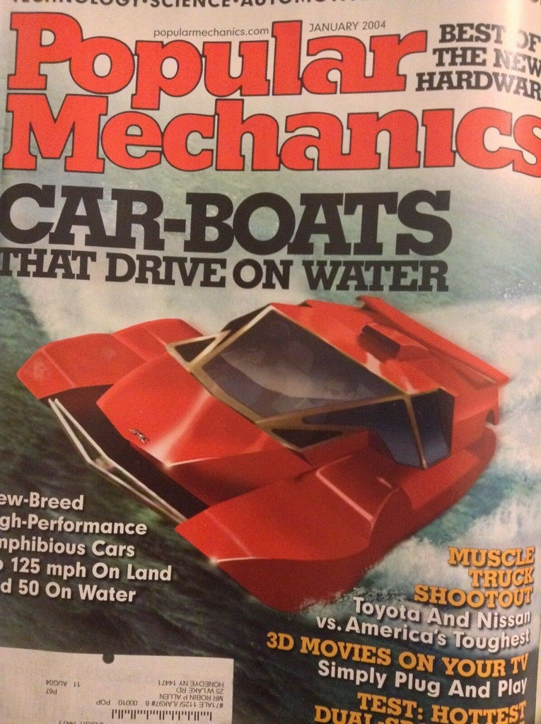 Popular Mechanics Magazine Cars That Drive On Water January 2004 051218nonrh