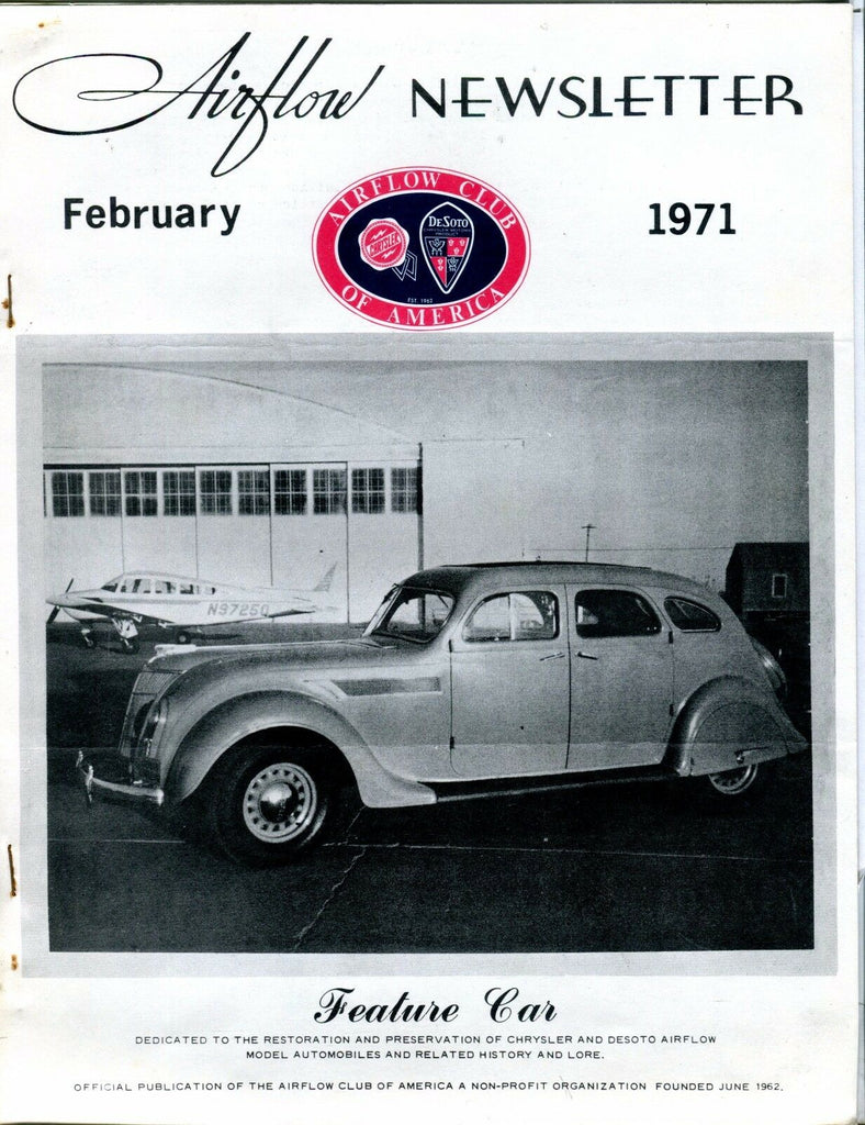 Airflow Newsletter February 1971 Chrysler DeSoto EX No ML 031017nonjhe
