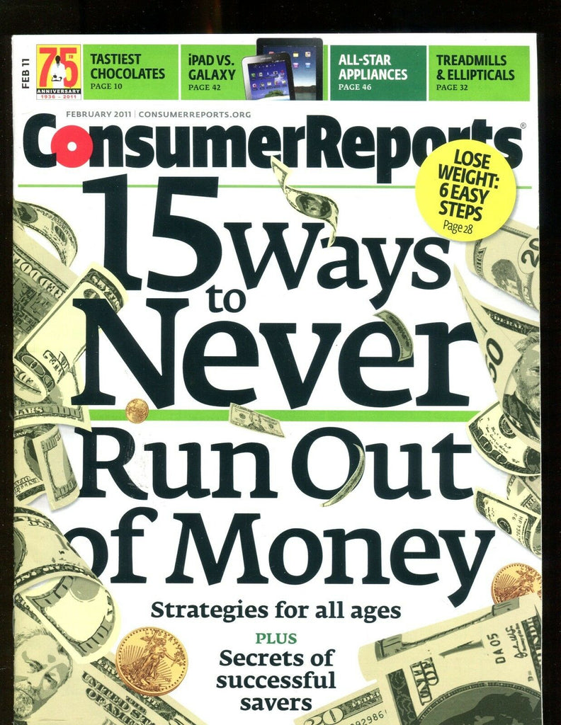 Consumer Reports Magazine February 2011 Money EX No ML 011217jhe