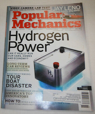 Popular Mechanics Magazine Hydrogen Power & Tour Boat November 2006 081214R2