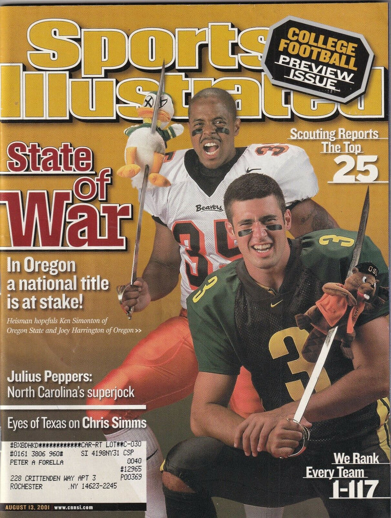 Sports Illustrated Ken Simonton Joey Harrington August 13, 2001 091619nonr