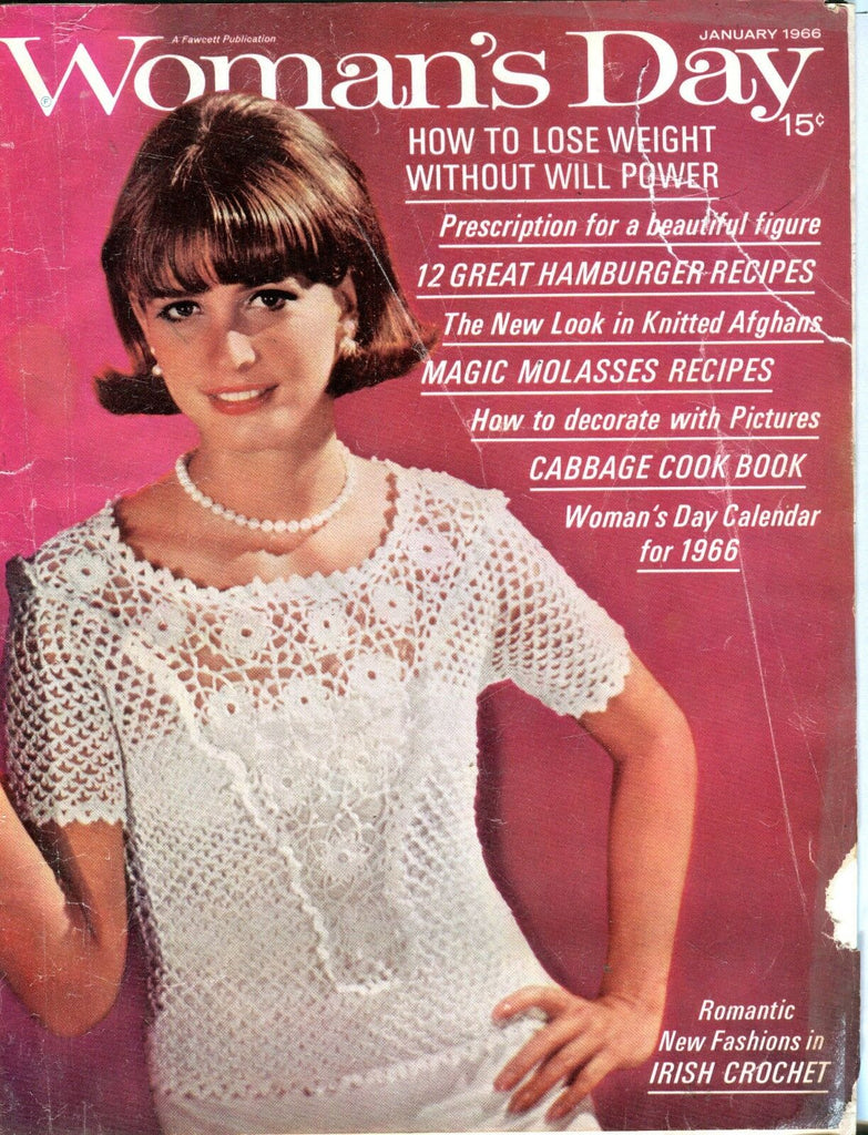 Woman's Day Magazine January 1966 Irish Crochet GD No ML 091416jhe
