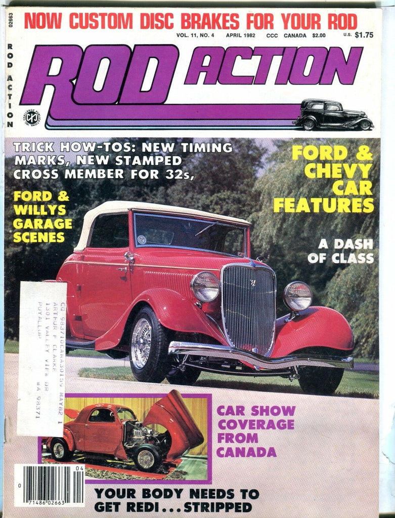 Rod Action Magazine April 1982 Ford Chevy EX w/ML 031017nonjhe