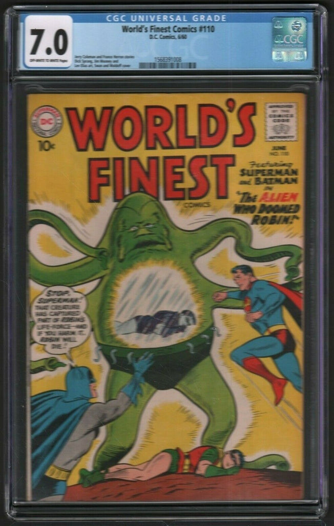 World's Finest Comics #110 1960 CGC 7.0 Swan and Moldoff cover 042519DBC