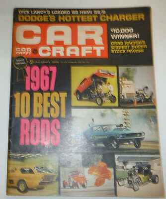 Car Craft Magazine 1967 10 Best Rods January 1968 NO ML 030215r