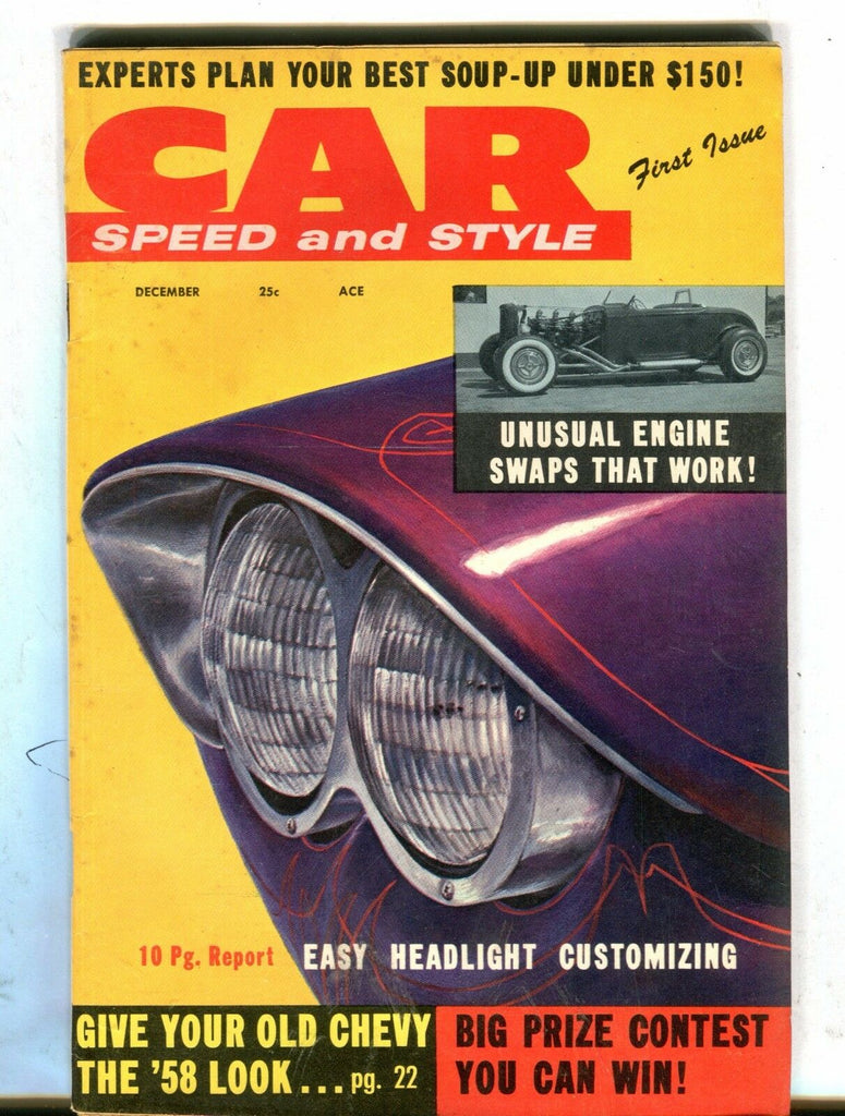 Car Speed And Style Magazine December 1957 Engine Swaps VG No ML 040717nonjhe