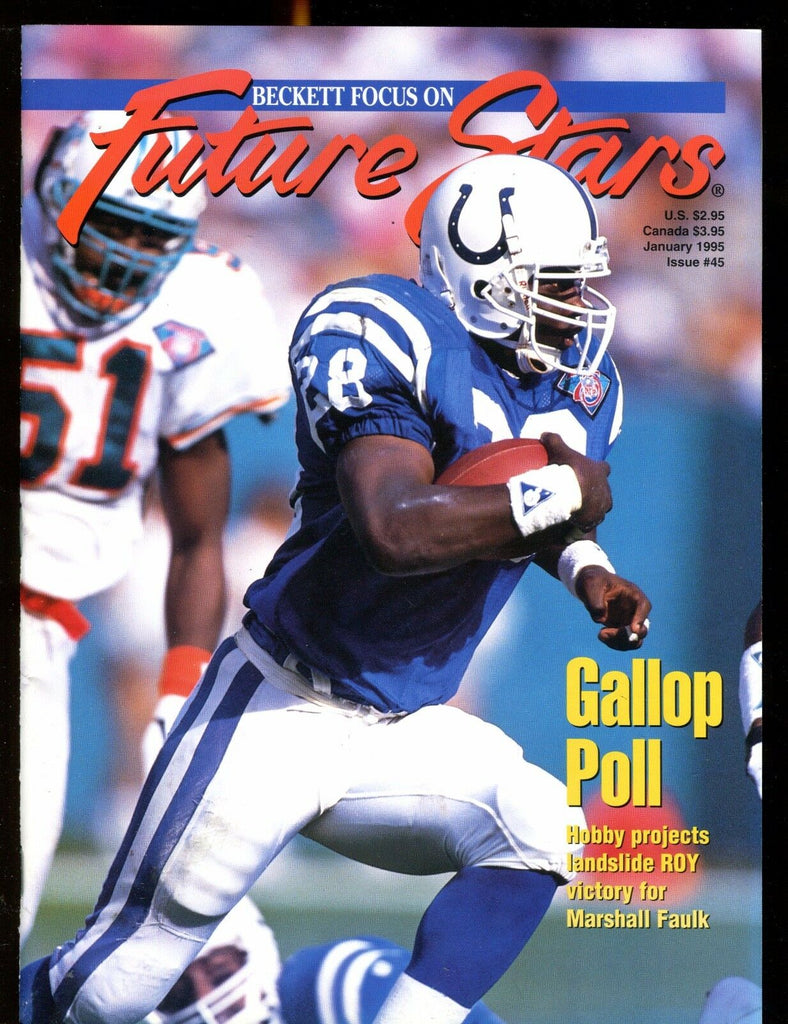 FS Future Stars Beckett Magazine January 1995 Marshall Faulk EX jhscd5
